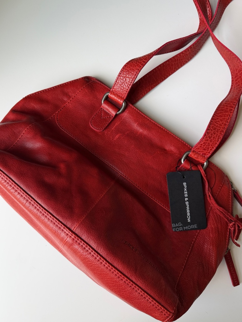 Spike & Sparrow Red Leather Shoulder Bag